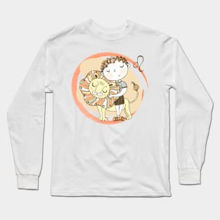 Zodiac Leo Cute Kid Design Horoscope Gift Long Sleeve T-Shirt